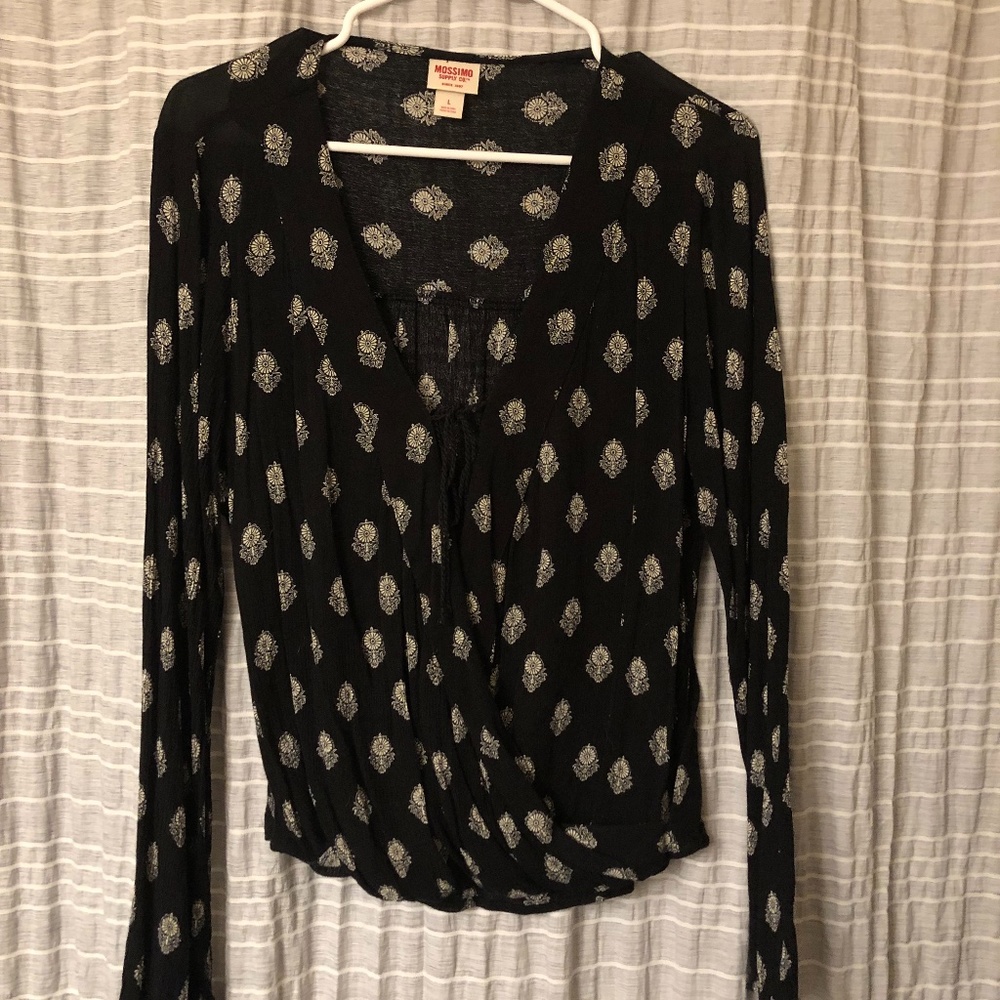 Mossimo Patterned Tie Blouse